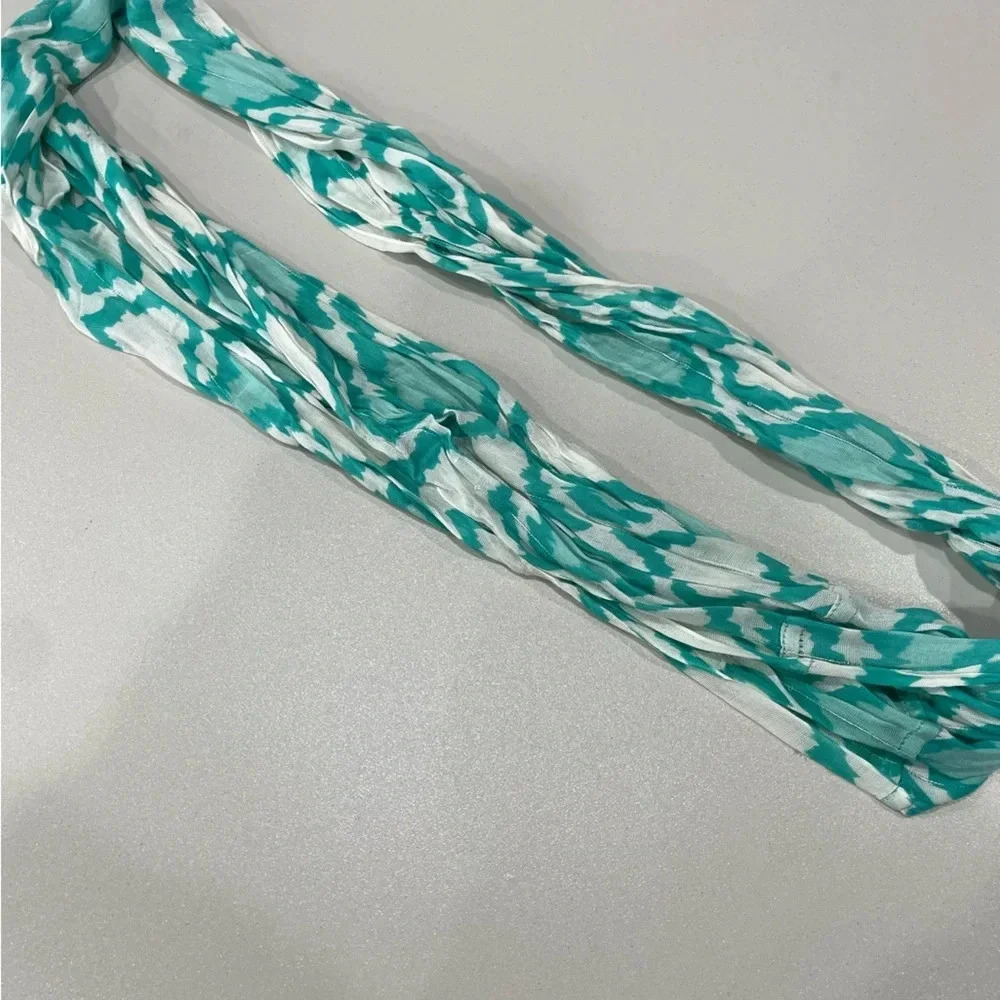 Charming Charlie Teal Patterned Infinity Scarf NWT